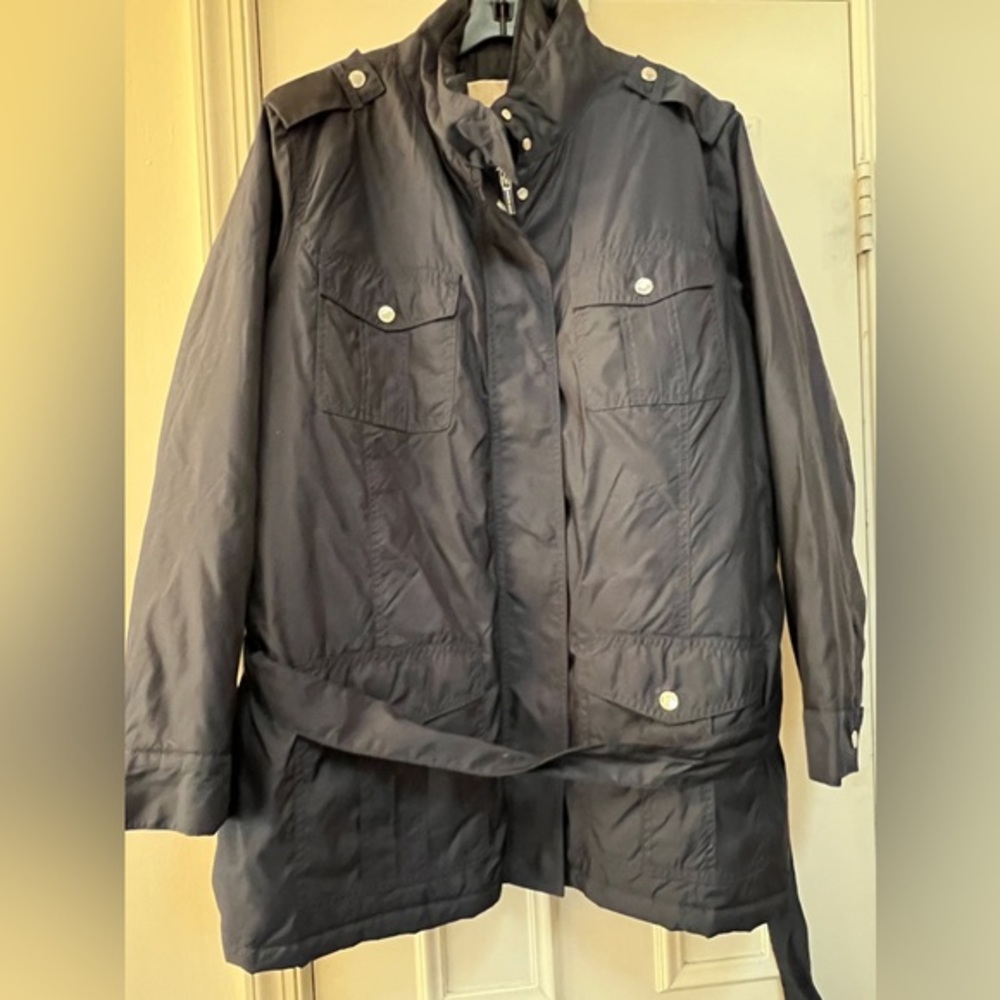 Michael Kors Navy Blue Winter Jacket with removable belt .. Size 3x